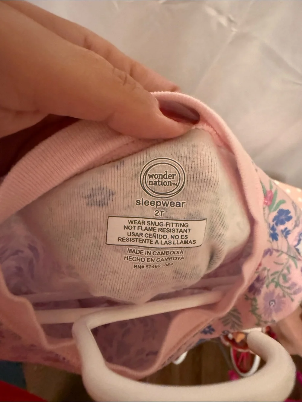 wonder nation Pink Floral & Bird Pajamas